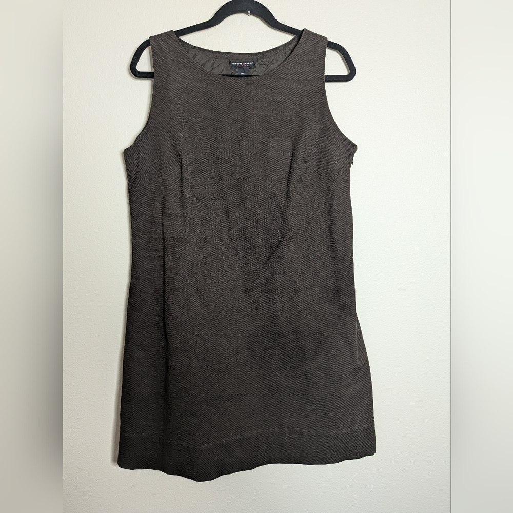 New York & Company Sleeveless Dark Brown Sheath Dress Size 16